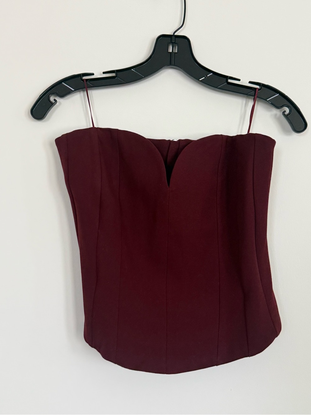 New, deep burgundy corset with zipper